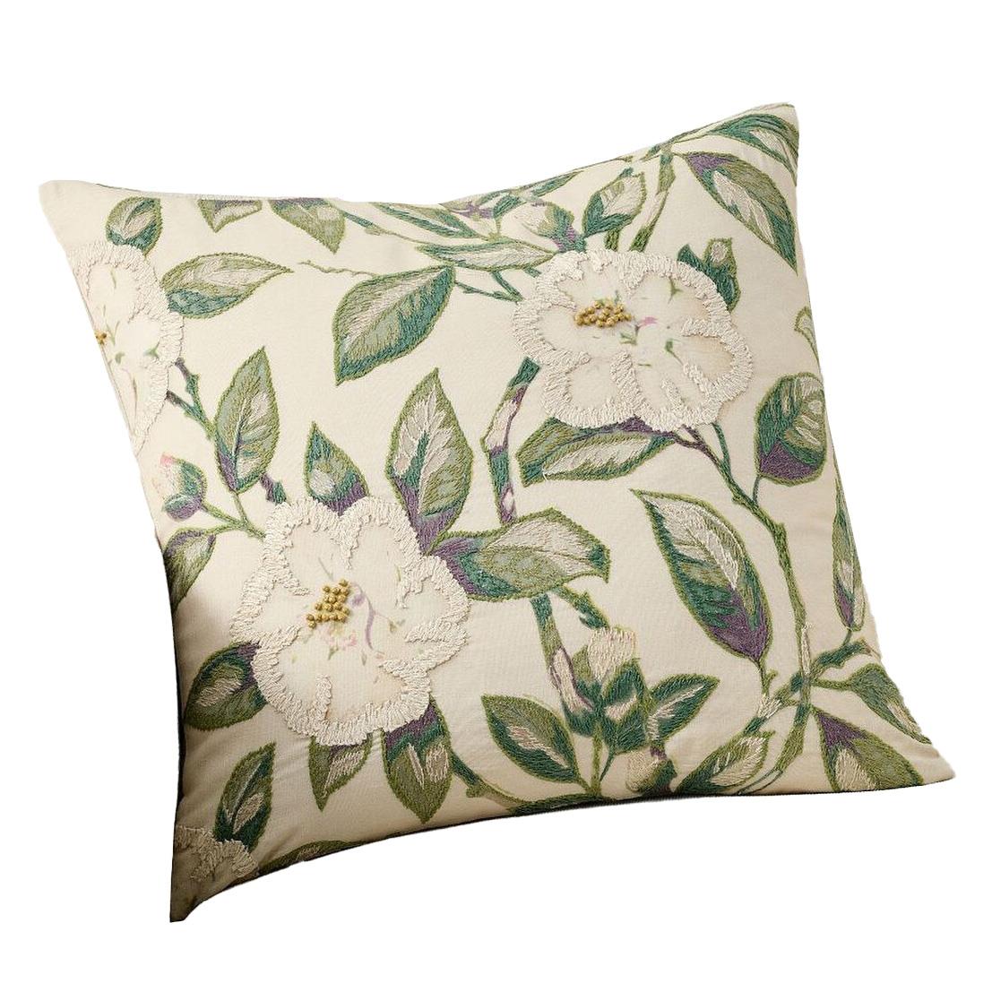 Pottery Barn Vintage Islands Magnolia Emb Cushion Cover 56cm Green